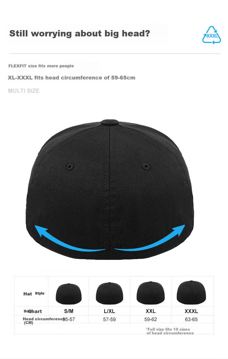 FLEXFIT, Same Style As Mei Team, Fully Enclosed Large Brim Baseball Cap for Men And Women, High Crown Sun Protection Visor Cap, Outdoor Casual Hat 6
