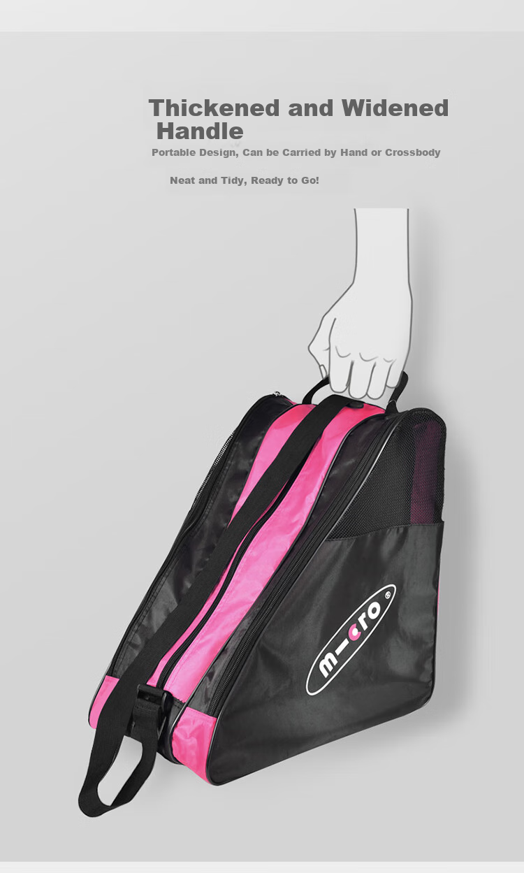 Micro Maiguo Children's Roller Skating Bag, Inline Skates, Micro Shoulder Handbag Protective Gear Sports Storage Bag Pink 5
