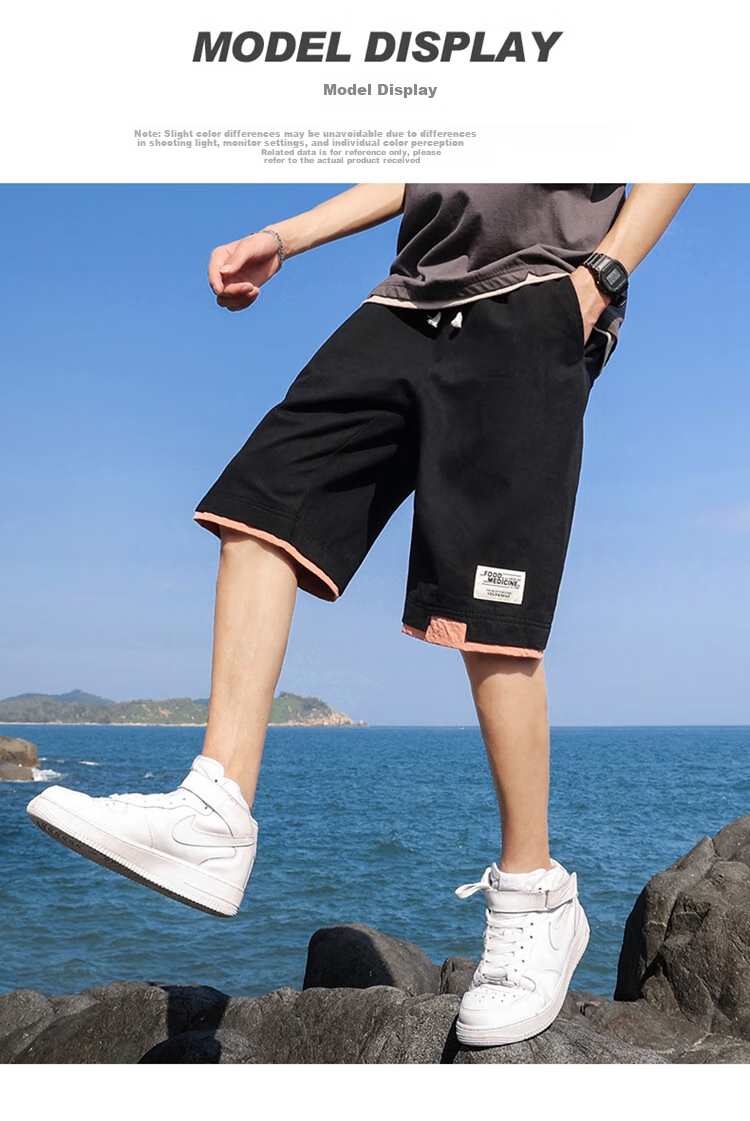 ROMON Pure Cotton Shorts, Men's Loose-Fitting Casual Sports Capri Pants, Men's Clothing, Gray 2XL 6