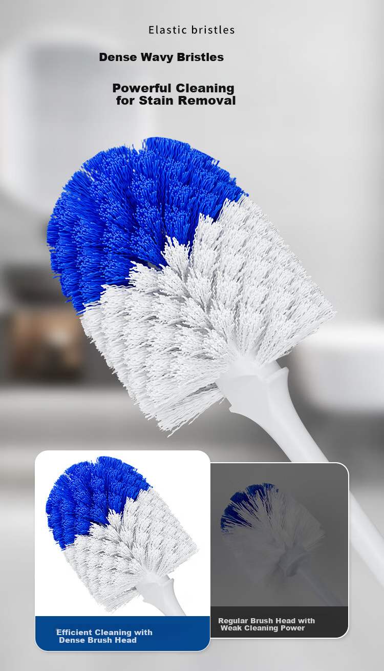 MR.SIGA Long-Handle Soft Bristle Toilet Brush, Bathroom Cleaning Brush, Wall-Mounted Toilet Brush with Enlarged Brush Head 3