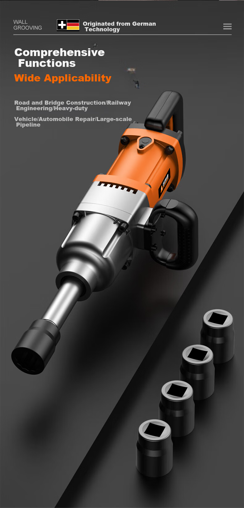 PUANGD Electric Wrench, High Torque, 220V, High Power, Household Electric Impact Wrench, Heavy-Duty Wrench, Railway And Auto Repair Electric Tool 3