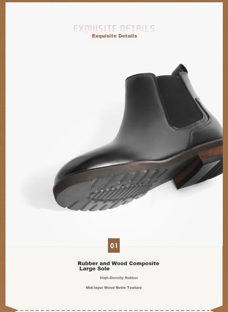 Belle Men's Leather Business Casual Ankle Boots, New Chelsea Boots A0927, Black Single Lining, Size 39 7