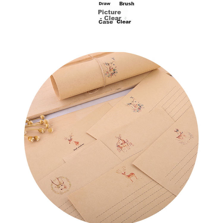 Shiluode Envelope And Letter Set, Birthday Gift, Vintage Fresh Love Letter Stationery, Simple Artistic 10 Envelopes And 10 Sheets of Paper 4