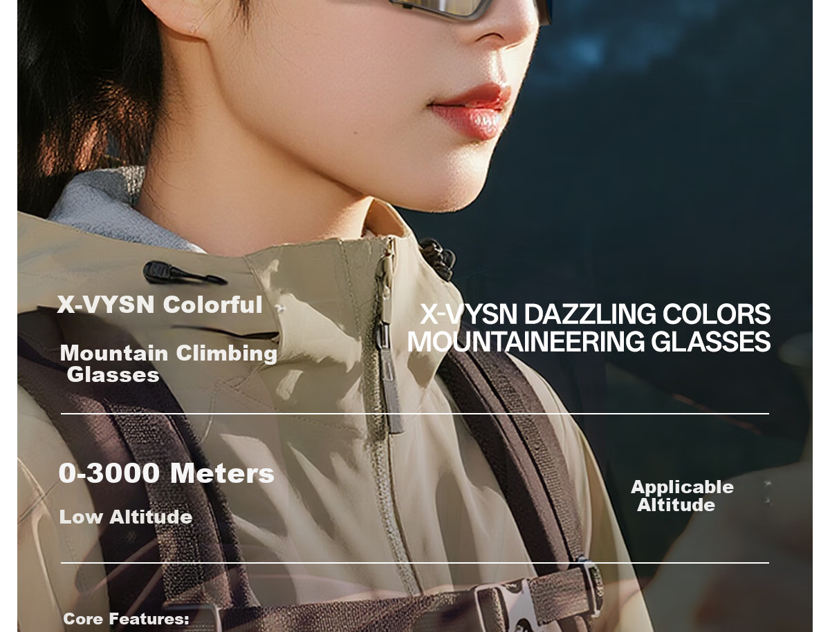 KAPVOE Colorful Hiking And Mountaineering Glasses, Snow-Climbing Polarized Windproof Sand-Proof UV Protection Goggles 6