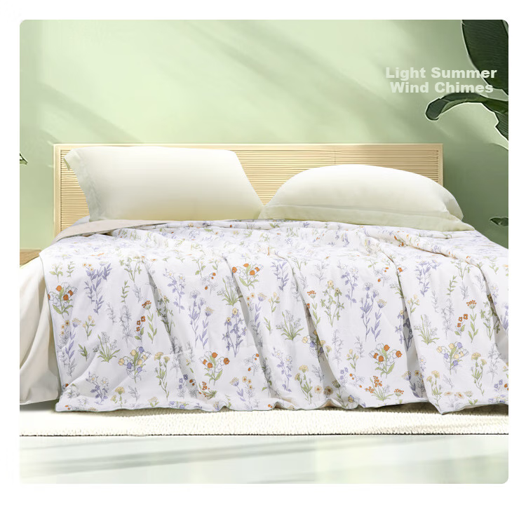 Taihu Snow 100% Silk Summer Quilt Cotton Washable Air Conditioning Quilt Class A Antibacterial Mite-Resistant Thin Summer Blanket 150*210cm 15