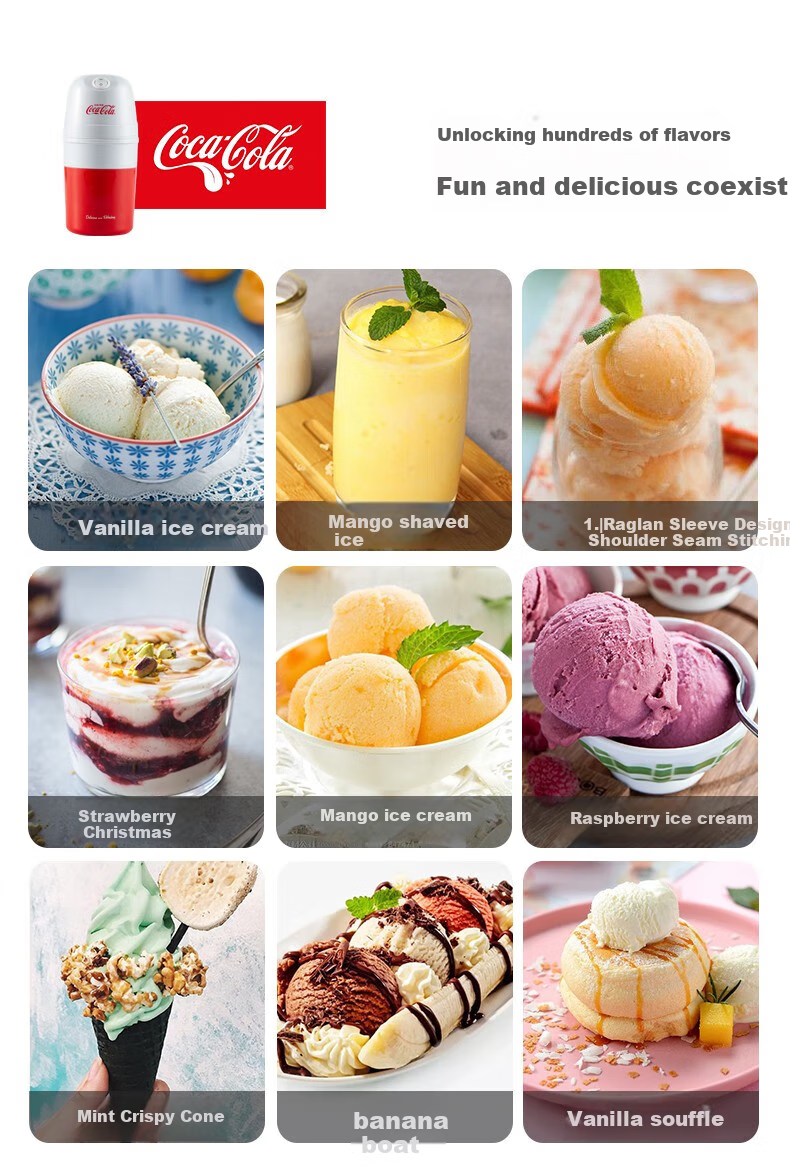 Nostdeqi Electric and Rechargeable Ice Cream Maker Kids' Day Gift Toy Portable Camping Home Small Fully Automatic Ice Cream Machine 8