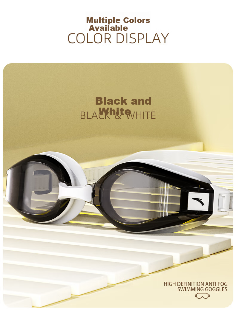 ANTA Water Lens Small Frame Swimming Goggles, Waterproof Anti-Fog High-Definition Myopia Swimming Glasses for Adults, Dark Night Black Myopia 200 9