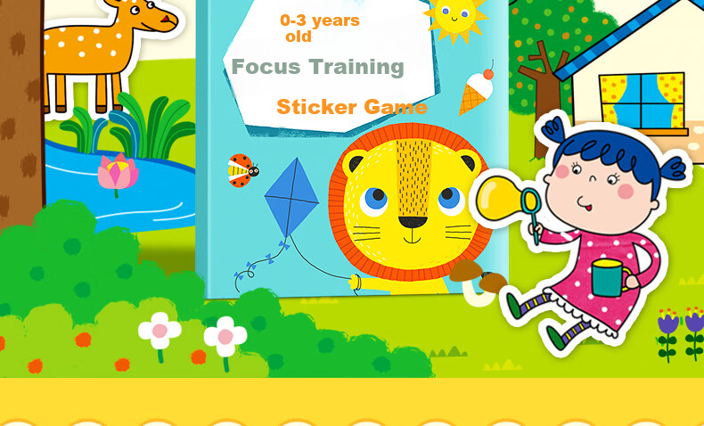 BANGSON 0-3 Years Old Concentration Training Sticker Book, Quiet Book for Girls, Educational Toy for Boys, Children's Birthday Gift 2