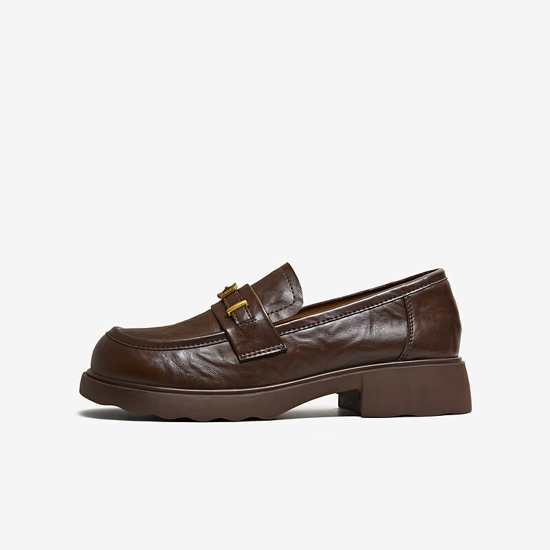 TATA Women's Shoes 2026 Spring New Loafers Fashion Casual Versatile Brown Size 36