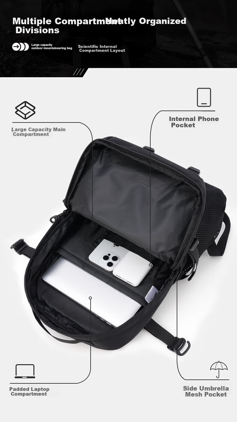 Huili Backpack for Men, Trendy Casual Large Capacity Travel Bag, Business Laptop Bag, High School Casual College Student Bookbag 12