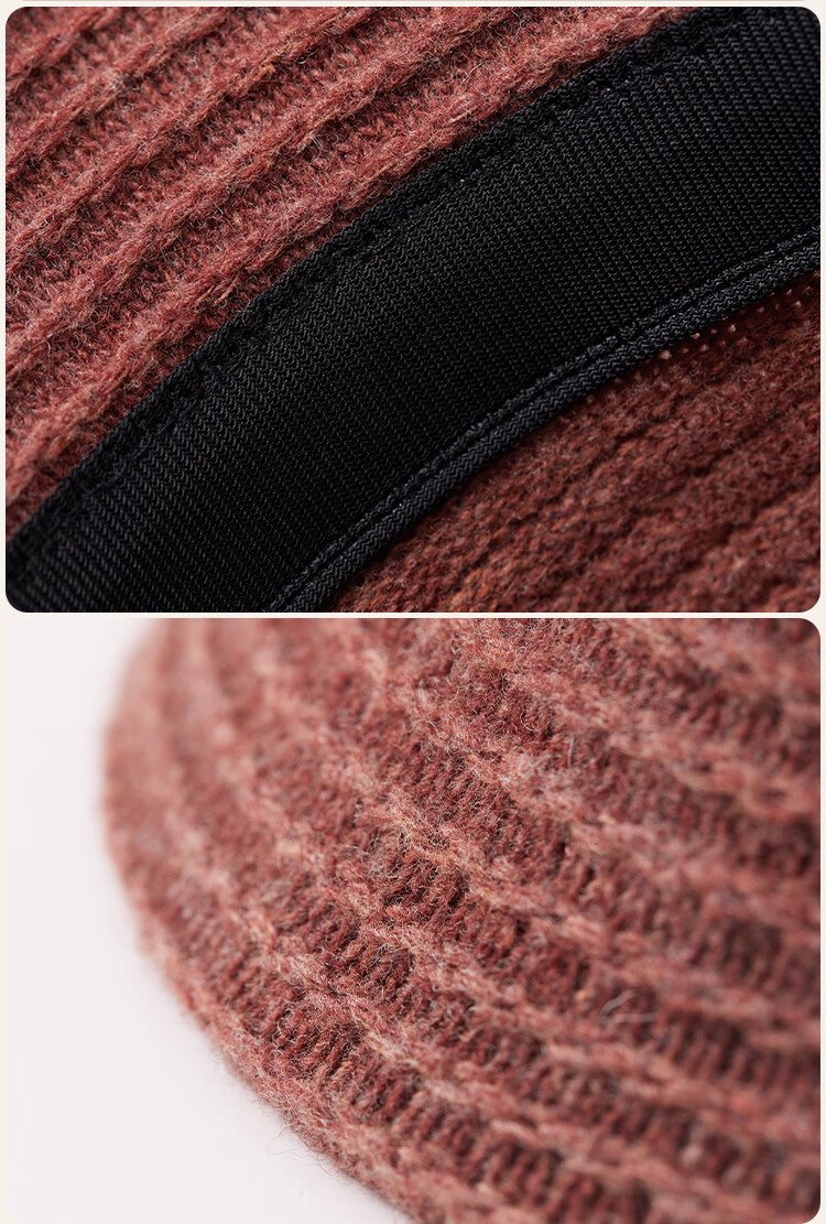 JIUMU Sheep Wool Warm Fisherman Hat Autumn Winter Slim Face Bucket Hat Elegant Fedora Winter Windproof Cold Resistant Hat for Women 18