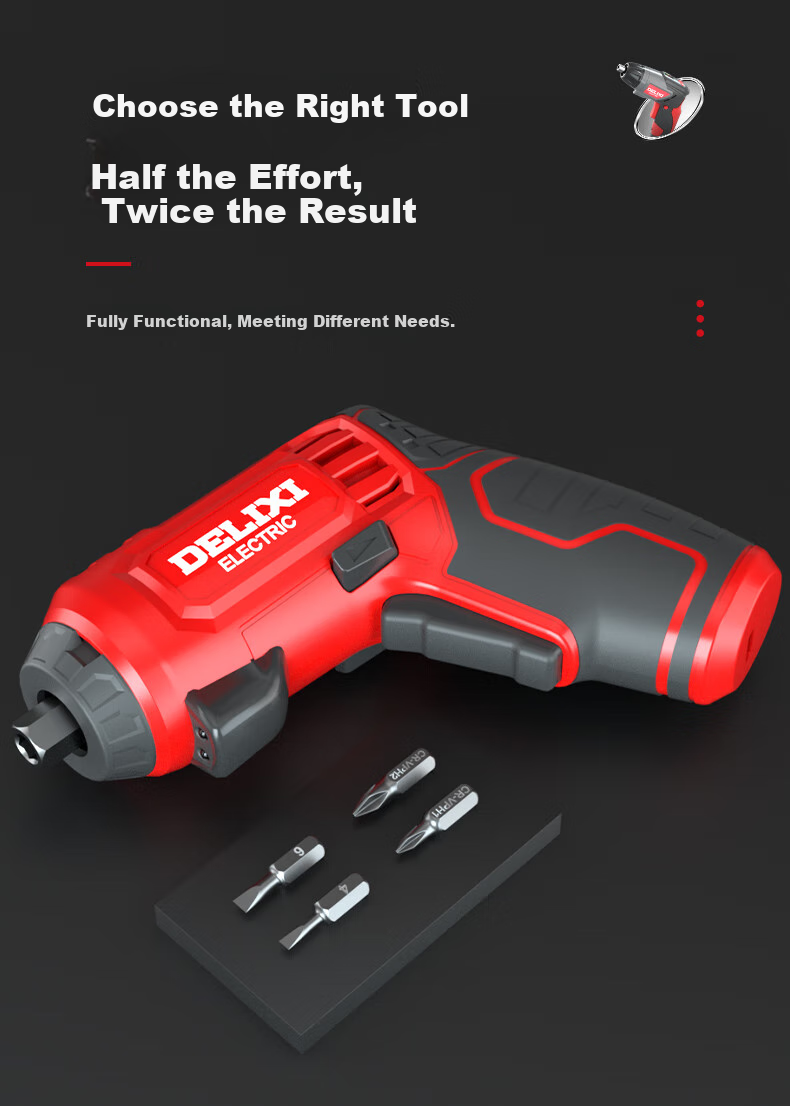 Delixi Electric Cordless Mini Screwdriver 3.6V Foldable Rechargeable Lithium Battery Electric Screwdriver for Home Use 4