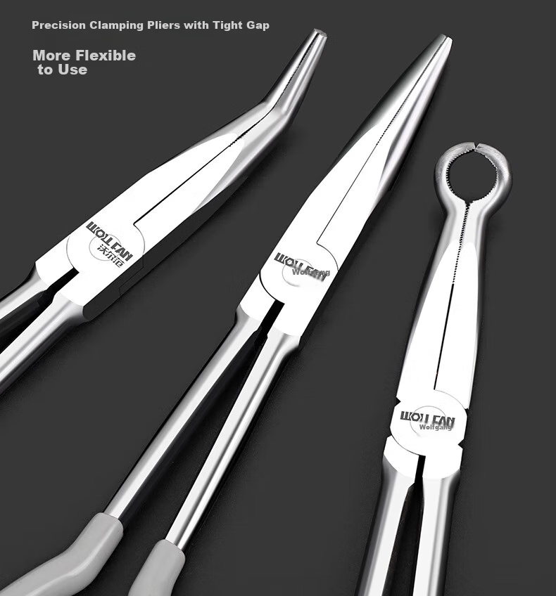 Woerfan Extended Needle-Nose Pliers, Long-Jaw Pliers, Long-Nose Pliers, 11-Inch 16-Inch Industrial-Grade Extra-Long Needle-Nose Grips, O-Shaped Pliers 5