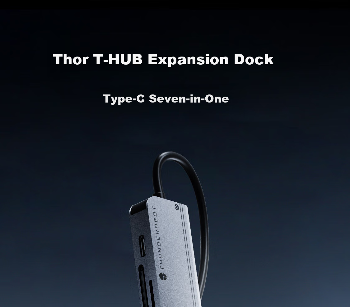 ThundeRobot Type-C Expansion Dock, USB3.0 High-Speed Expansion Dock, 4K60Hz Thunderbolt HDMI Interface Expander, Compatible with MacBook, Huawei Laptops, Converter for IPad 1