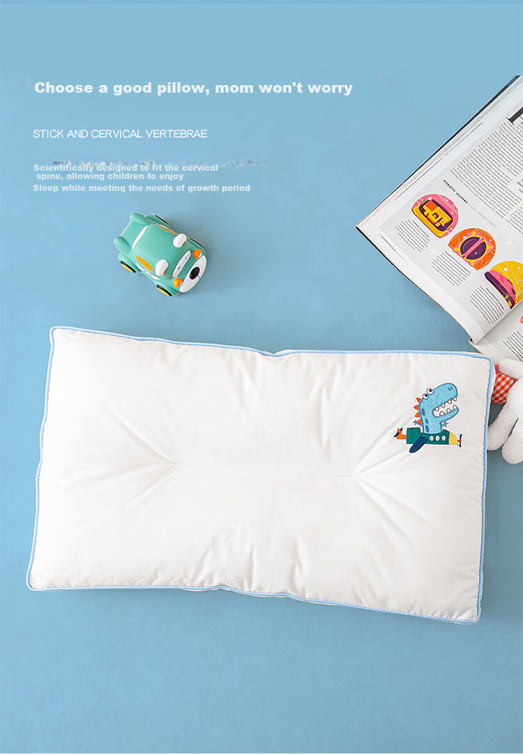 Dohia Pillow, Antibacterial Pure Cotton Pillow Core Washable Machine Wash, Children's Student Cervical Pillow, Single Piece 60×40cm 6