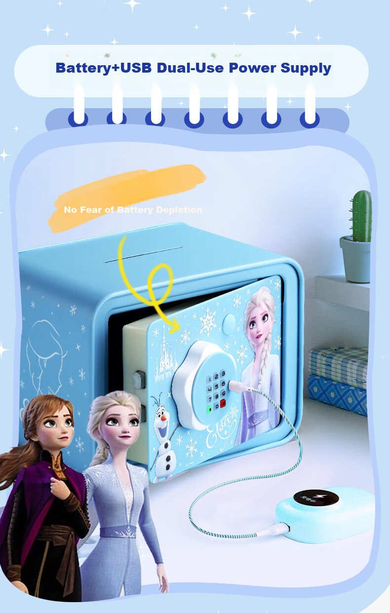 Disney Elsa Princess Piggy Bank for Ages 7-14, Children's Toy Money Box, Savings Safe for Girls And Boys, Birthday Gift Elsa 14