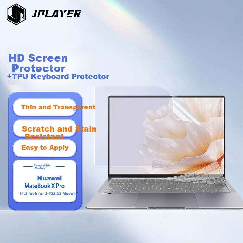 JPLAYER Keyboard And Screen Protector Set for Huawei MateBook X Pro 2024-23 Laptop, High Definition Screen Protector, 14.2-Inch, Highly Transparent, Scratch-Resistant And Wear-Resistant