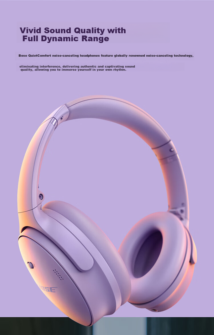 BOSE QC Noise Cancelling Headphones, Misty White, Over-Ear Sports Noise-Cancelling Bluetooth Headphones, Upgraded Version of QC45, Compatible with Huawei And Apple Earphones, Gift for Travel, New And Old Packaging Randomly Shipped 2