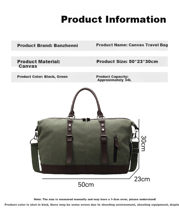 Banzheni Travel Bag for Men And Women, Large Capacity, Can Be Attached to Luggage Handle, Storage Bag for Maternity Leave, Business Trip, Fitness, Handheld And Crossbody Bag 1