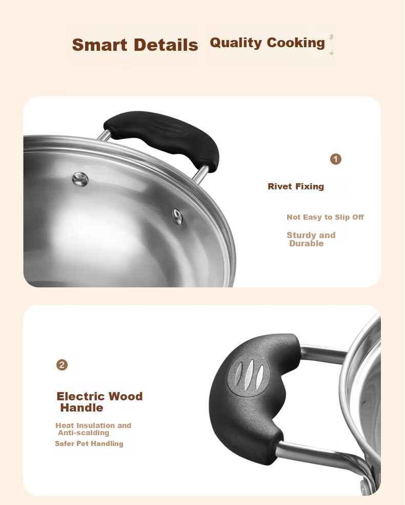 SUPOR Stylish 304 Stainless Steel Hot Pot with Composite Bottom 30CM Compatible with Induction Cookers ET30BS01 16