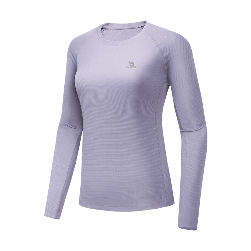 CAMEL Long Sleeve Quick-Dry T-Shirt for Women Running Fitness Crew Neck Sports Top C25CAVL6001 Pink Purple S