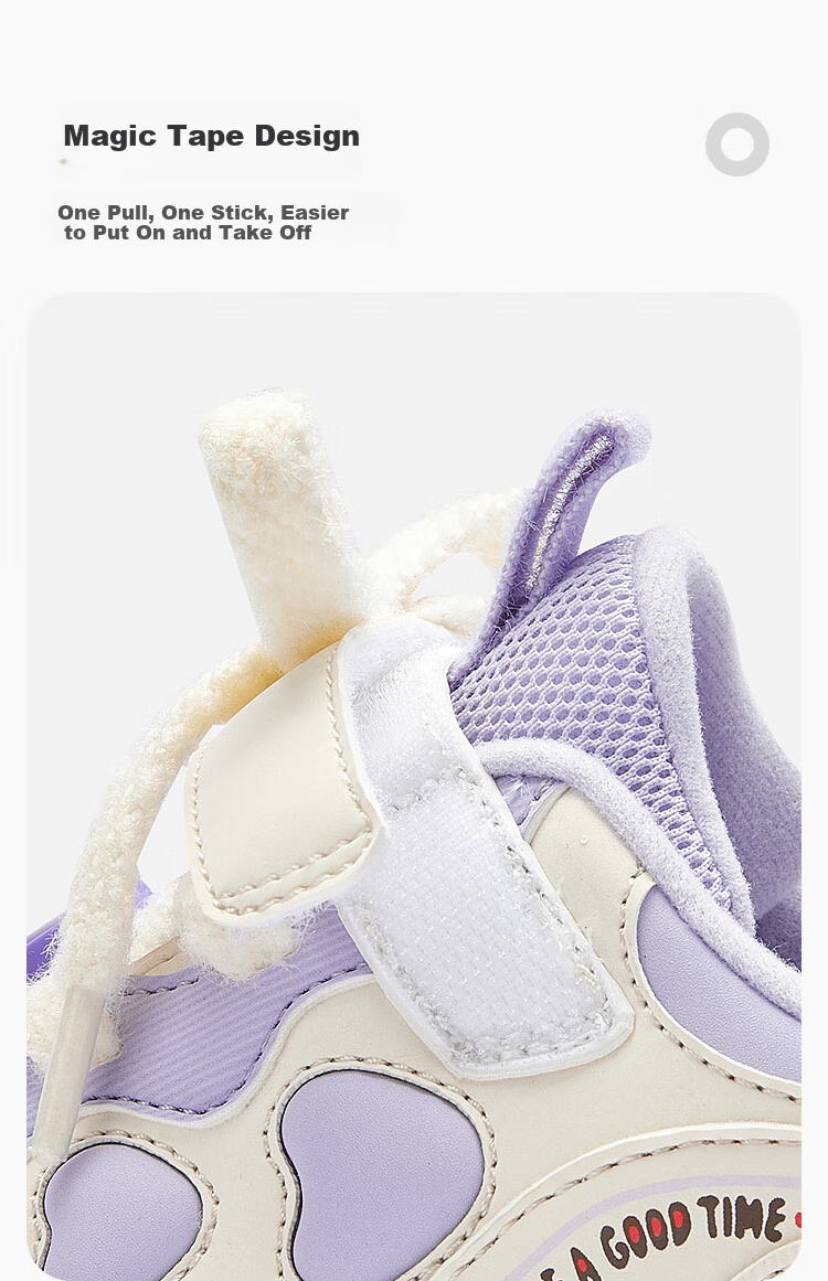 BALABALA Children's Shoes, Girls' Sports Shoes, Autumn And Winter Baby Shoes, Non-Slip Dad Shoes, Fleece-Lined, Sweet And Warm 12