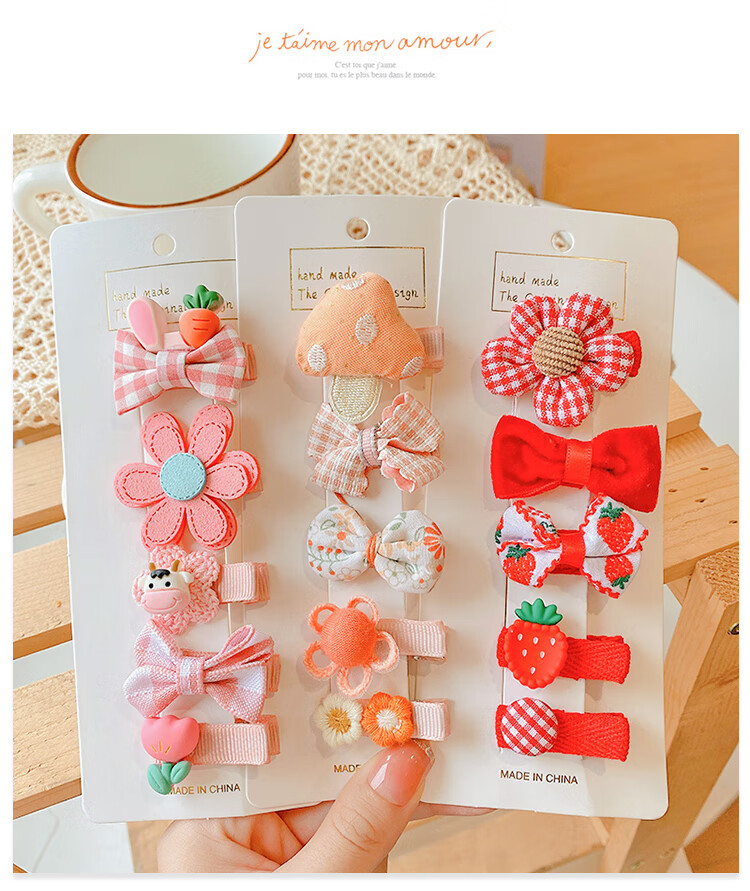 NIANFIN Baby Hair Clip for Girls, Cute Non-Damaging Fabric Covered Hairpin, Toddler Hair Accessories 1