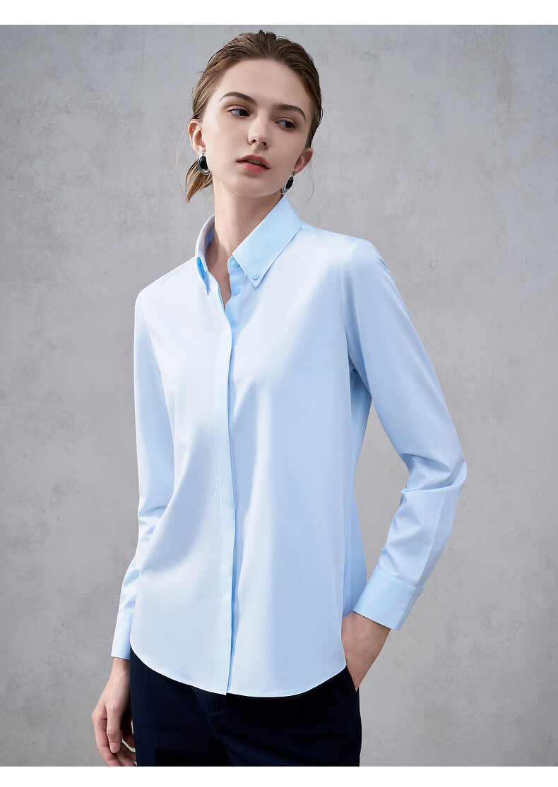 G2000 Women's Long Sleeve Modal Stretch Shirt with Complimentary Necklace, Four-Season Mall Style 9