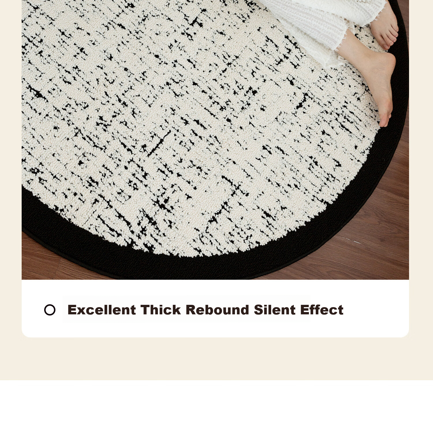 Shengwaluding Circular Carpet Mat for Bedroom, Sofa, Living Room, Luxurious Feel, Waterproof, Stain-Resistant, Washable Bedside Rug, Computer Chair Floor Mat 17
