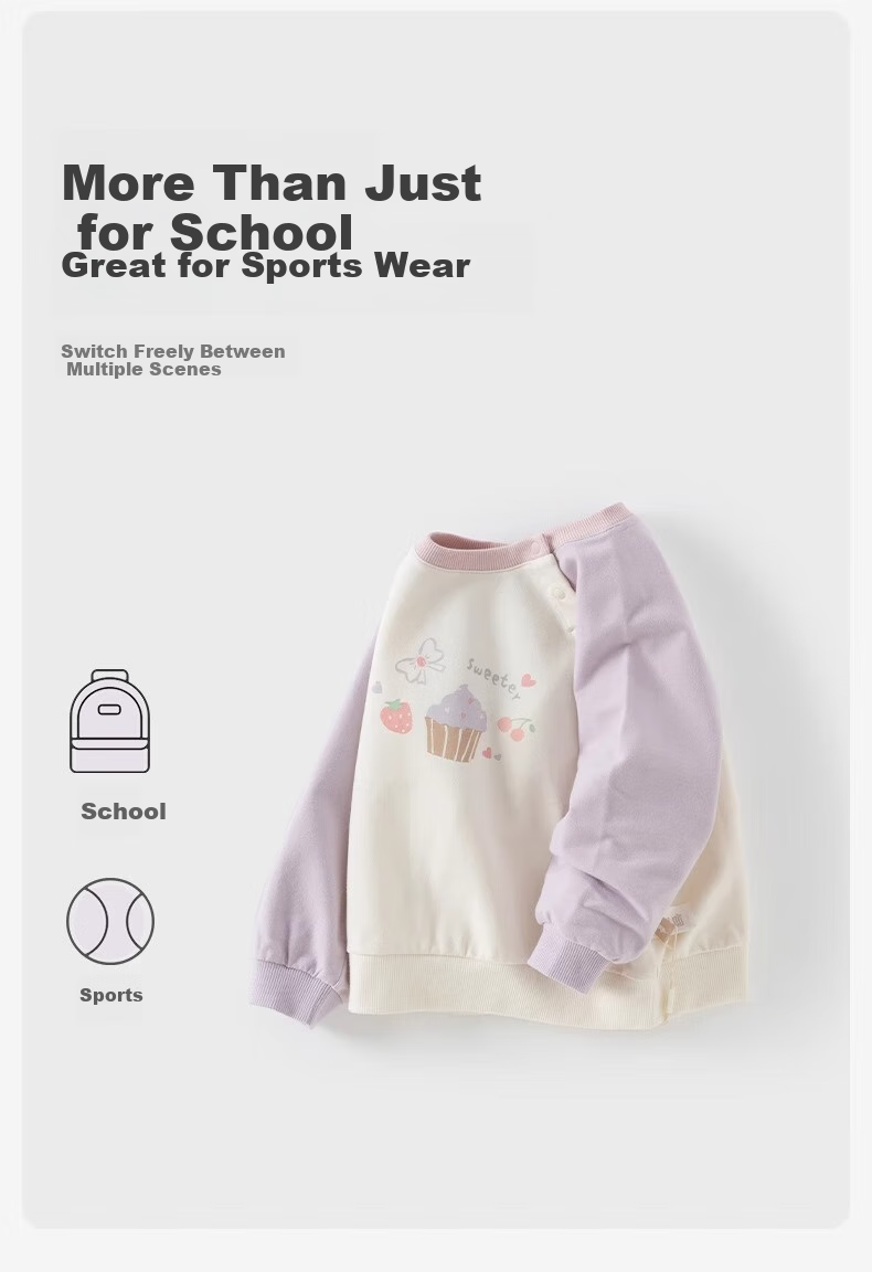 DAVE & BELLA Girls' Sweatshirt Spring Outfit, Children's Casual Pullover, Baby Stylish Top, Kids' Clothing 4