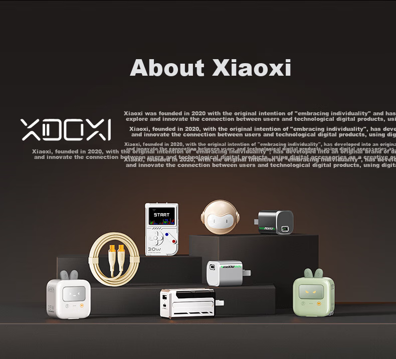 Xiaoxi GaN 30W Low Temperature Fast Charging Adapter for Apple 16 Pro Max/Android/Huawei/Xiaomi Series, Laptop USB/Type-C Plug [Mechanical Black] 16