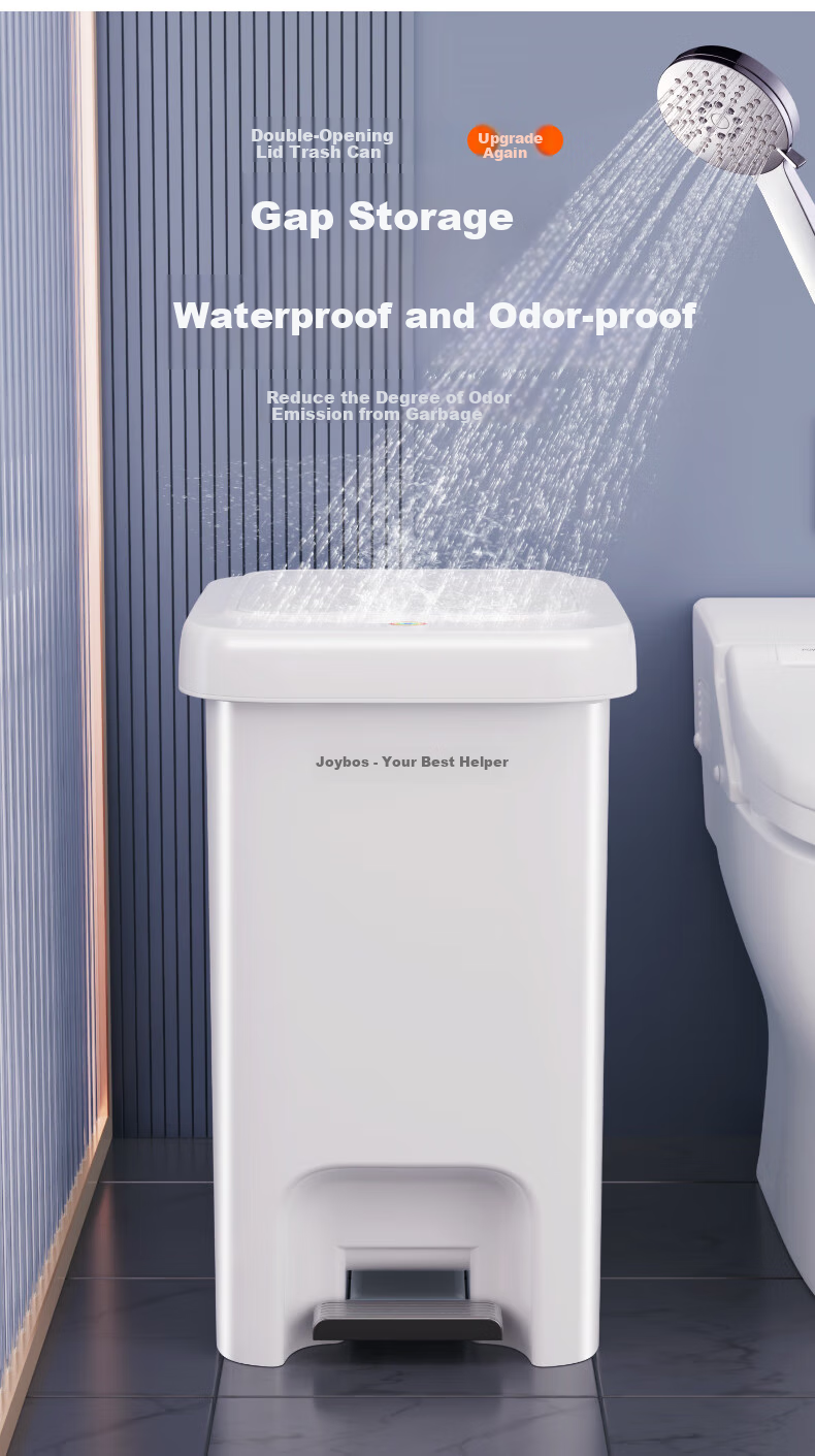 Jiabangshou Pedal Trash Can, 10.4L Capacity, for Home Use, 2026 New Model, Dual-Lid Design, Suitable for Kitchen, Bathroom, Toilet, Living Room, Bedroom, with Lid 10