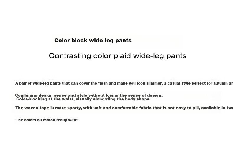 MJ STYLE Striped Wide-Leg Pants for Women, Autumn 2026 Collection, Patchwork Waistband, Casual American-Style Student Two-Way Straight-Leg Sports Sweatpants 2