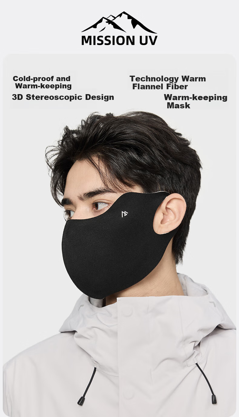 MISSION UV Warm Face Mask for Men, Autumn And Winter Sun Protection Windproof Cold-Proof Thick Fleece Outdoor Cycling Face Shield 1