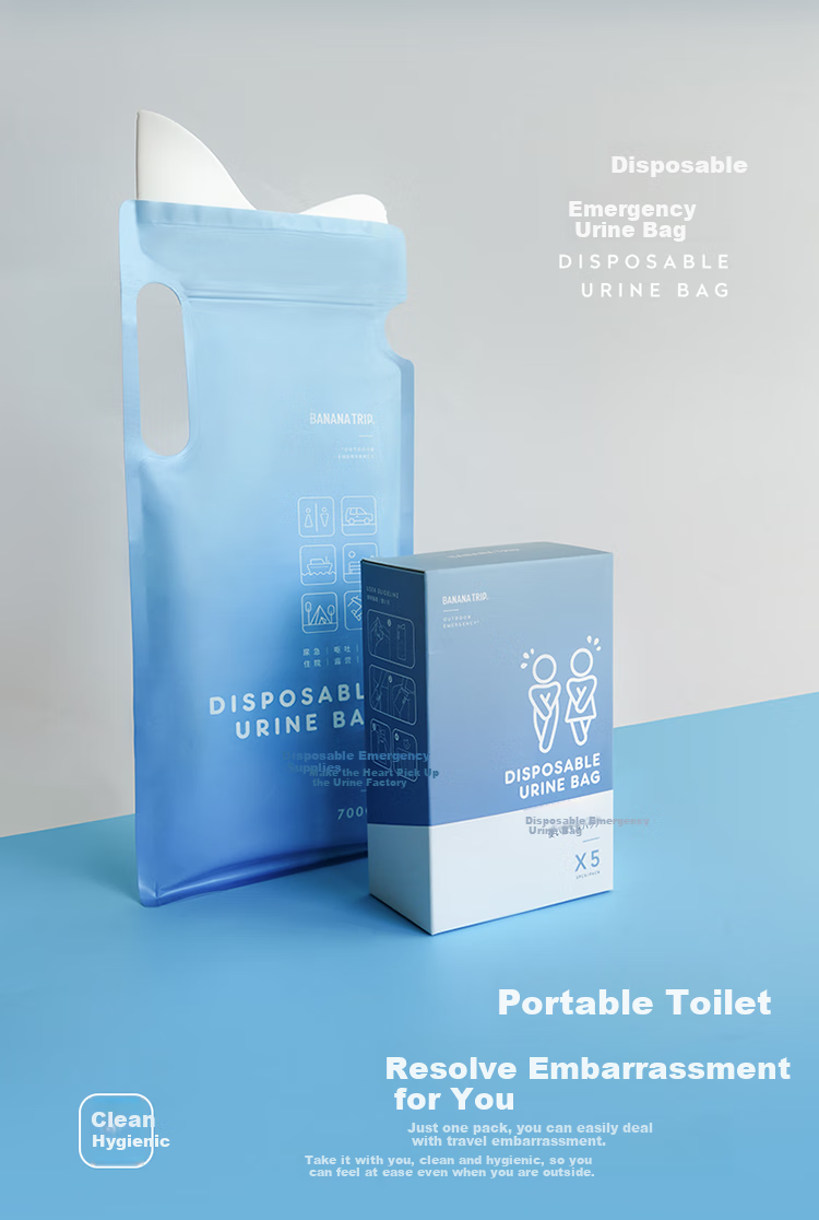 BANANA TRIP Disposable Portable Travel Urine Bag Emergency Mini Toilet for Men And Women Portable Potty Vomiting Bag 5 Pieces 3