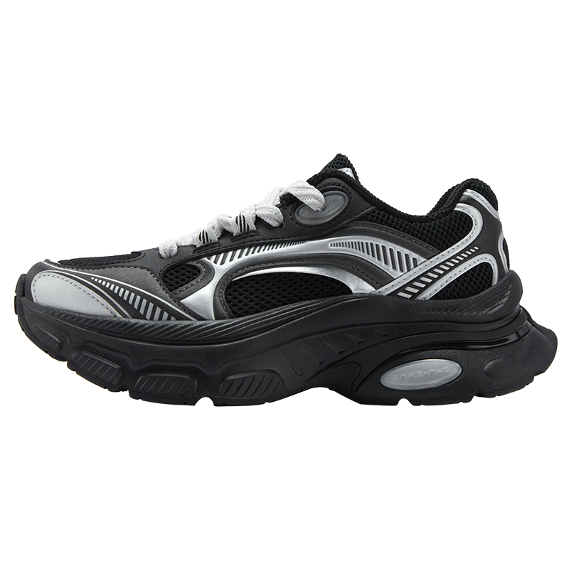 361° Women's Sports Shoes, Heart-Shaped Design, Spring Mesh Upper, Thick Sole, Retro Casual, Height-Increasing Dad Sneakers for Women, 682536760-4