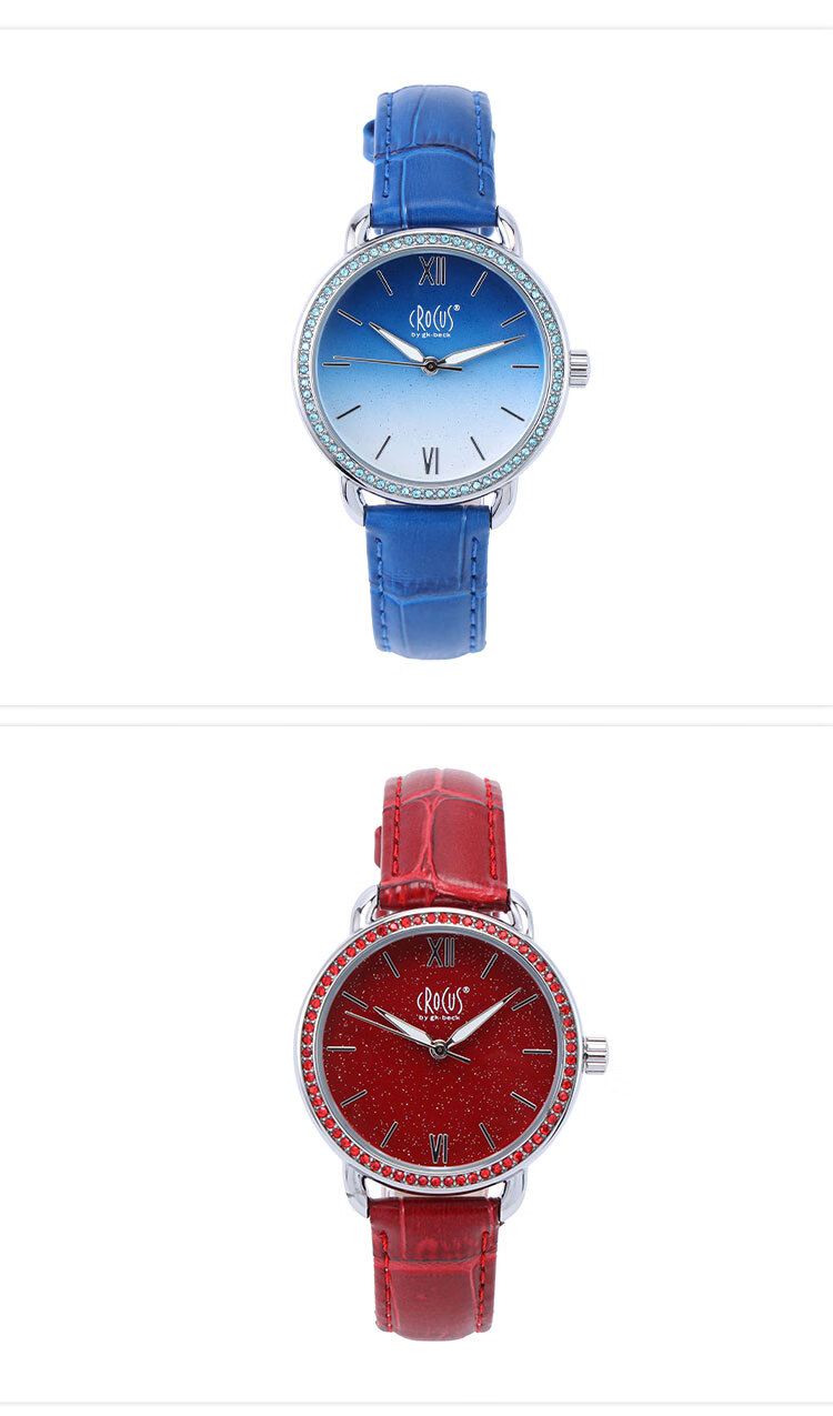 CROCUS BY GK BECK Women's Minimalist Leather Strap Watch Fashion Luxury Quartz Gift for Girlfriend Birthday Christmas New Year 2