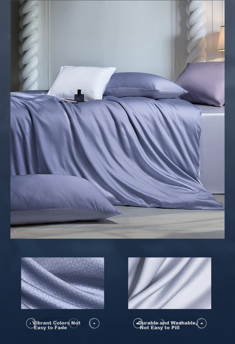FUANNA Cotton Bedding Set, Four Pieces Including Bed Sheet And Duvet Cover, 60-Count Long-Staple Cotton Sateen Bedding, King Size Simple Set, 230×229cm 7