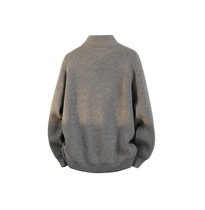 ROMON Men's Knitted Cardigan Sweater Autumn Winter Casual Loose Drop Shoulder Jacket Black 3XL 6