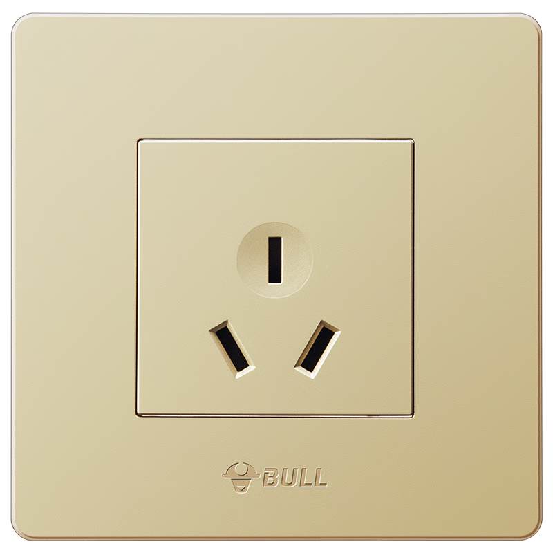 BULL Wall Socket G07 Series 10A Three-Hole Wall Socket 86-Type Panel G07Z103(U6), Champagne Gold Concealed Installatio