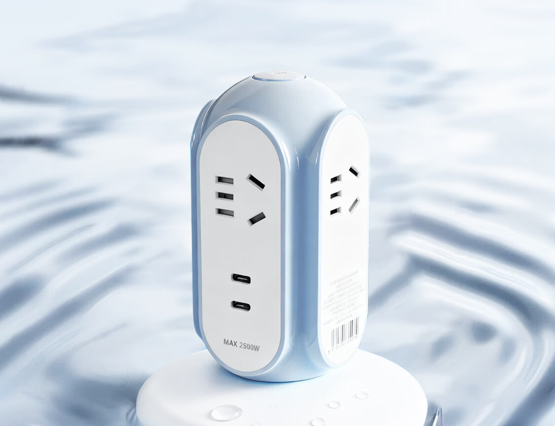 MIAOLAB Vertical Power Strip Socket 30W Fast Charging Type-C Desktop Office Extension Cord GaN Charger USB-C Compatible for Apple Huawei Xiaomi 5