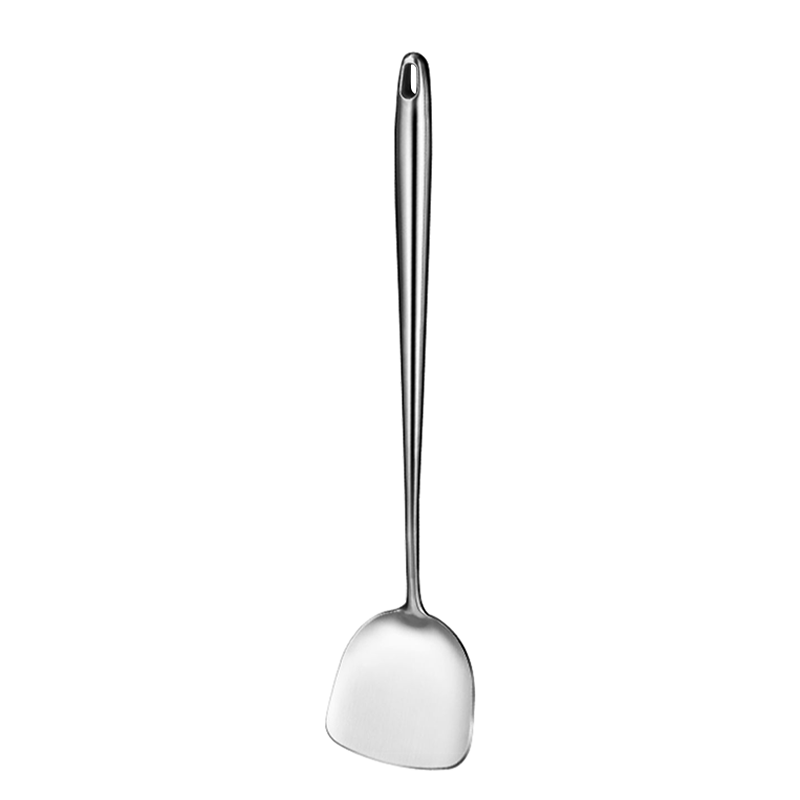 FISDDIS 304 Stainless Steel Thickened Frying Spatula Cooking Turner Non-Coated Iron Wok Spatula