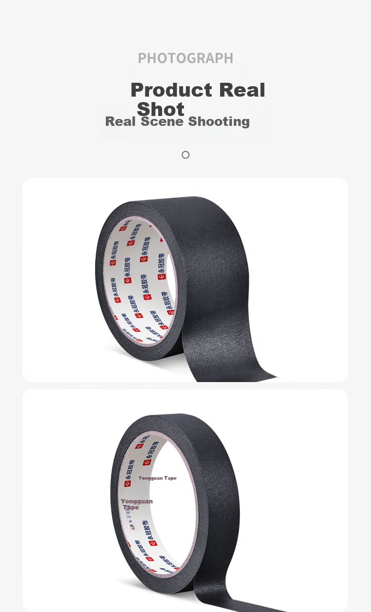 Yongguan Black Masking Tape, 3.0cm*25m*4 Rolls, Paint And Renovation Cover Tape, Art Seamless Tape, for Pindou Dou Ironing, DIY Auxiliary Tool 10