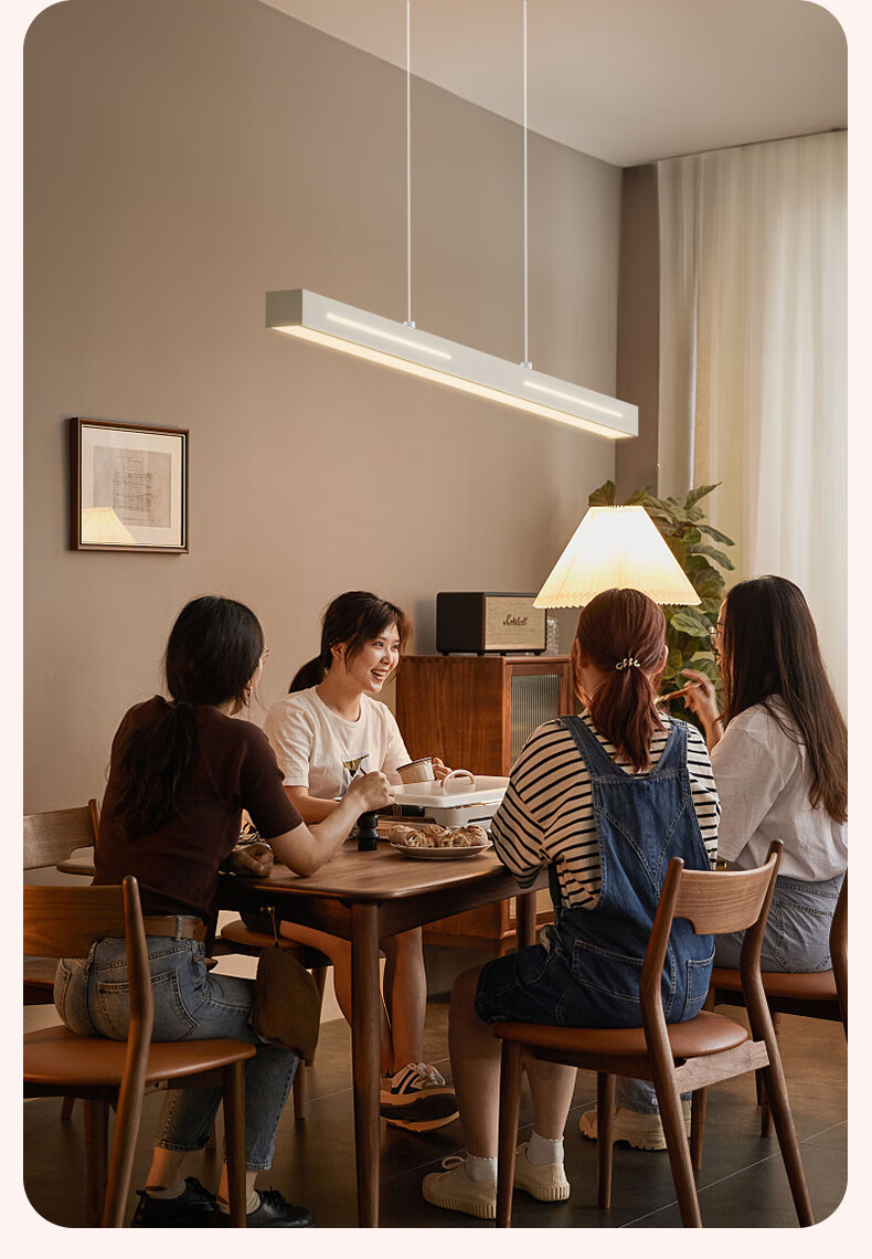 GUJIA Restaurant Pendant Light Linear Dining Bar Eye Protection Full Spectrum Light Source White 100CM - Tri-color [Installation Included] 11