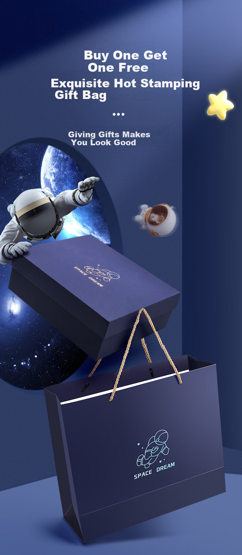 Jinzhi [With Watch] Astronaut Stationery Set, Elementary School Student Supplies, Middle School Children's Day School Supplies, Back-To Timer, School Supplies for Boys, Children's Blind Box Birthday Gift 2