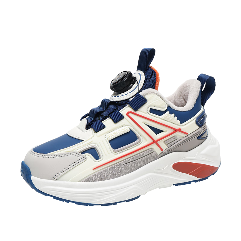 7-PE Boys' Sports Shoes 2025 Autumn Winter New Waterproof Leather Fleece Warm Lightweight Kids Shoes for Older Boys
