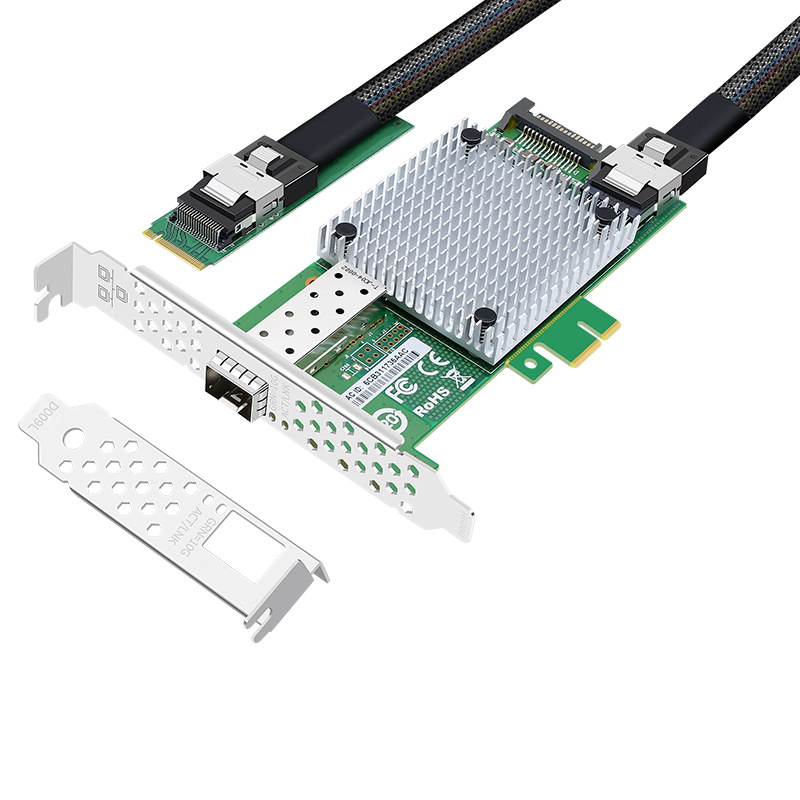 EB-LINK Intel 82599 Chip M.2 to 10 Gigabit Single-Port Network Card, M2 to 10G Fiber Optic Network Card, Server Network Adapter