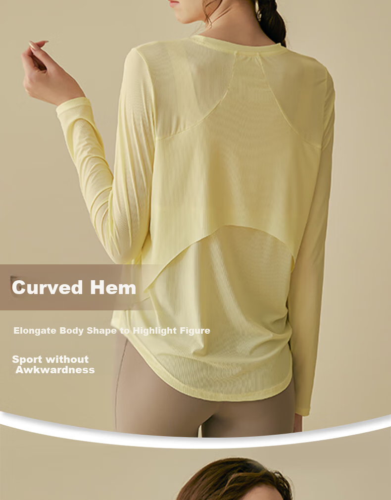 XUEXIMAN Yoga Wear for Women, Loose-Fitting Breathable Sports Top, Running Quick-Dry Training Long-Sleeve T-Shirt, Fitness Clothing Top, Autumn And Winter 6