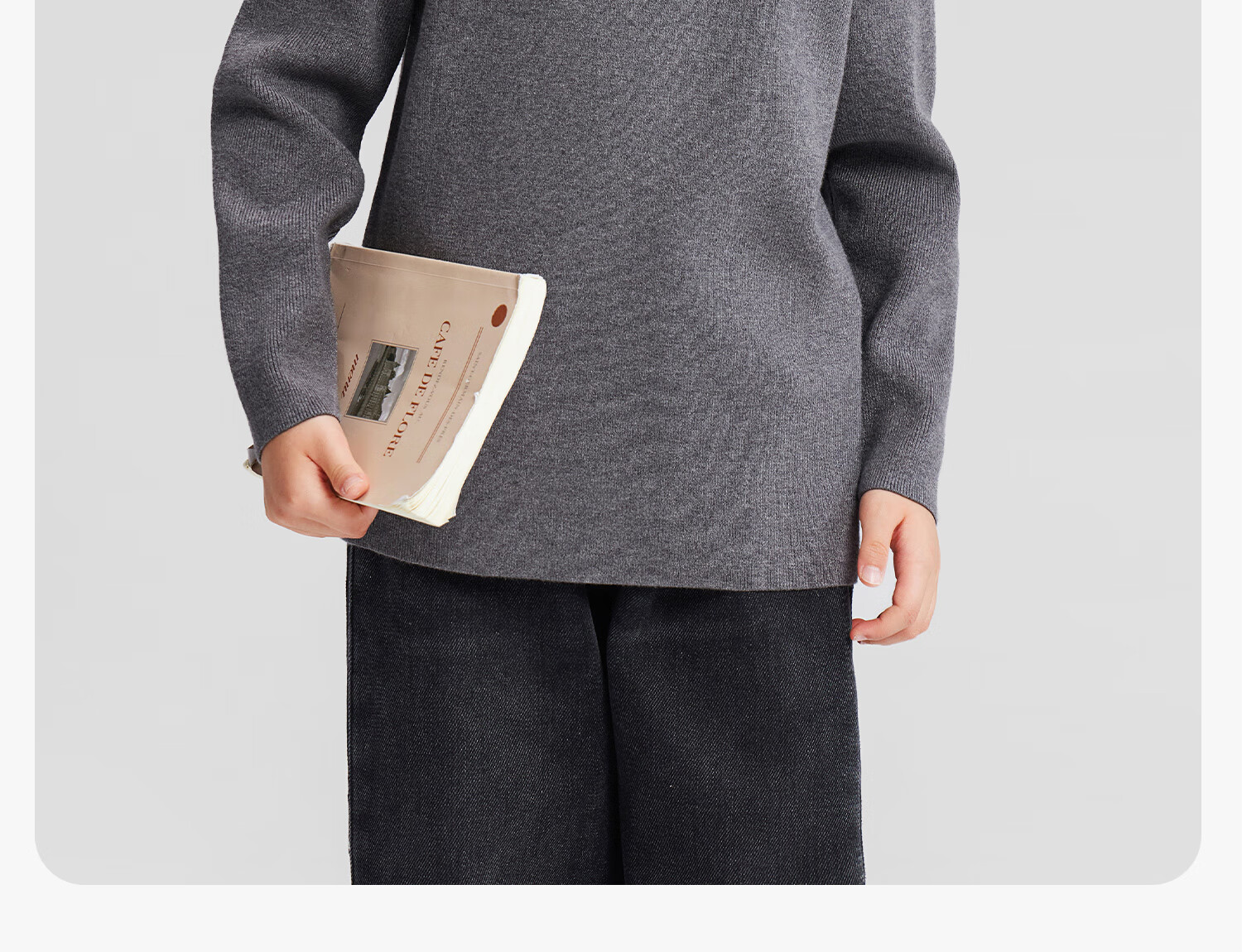 Zuo Xi Boys' Base Layer Sweater Big Kids Autumn Winter 2025 New Children's Half Turtleneck Knitwear Boys Gray 150cm 17