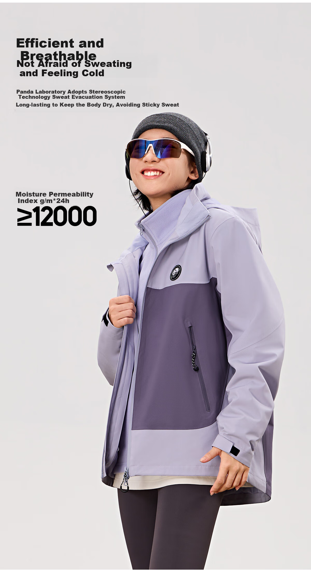 Xiongmao [China Xiongmao SE] Three-In Windproof And Waterproof Jacket for Men, Autumn And Winter Hooded Mountaineering Coat for Women 1613, M 9